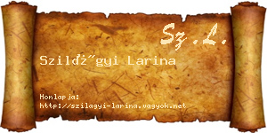 Szilágyi Larina névjegykártya